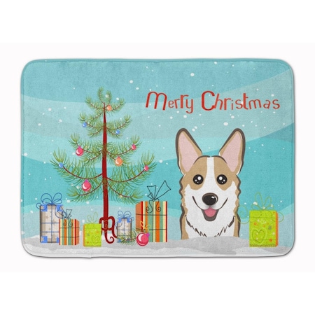Carolines Treasures Christmas Tree and Sable Corgi Machine Washable Memory Foam Mat BB1625RUG